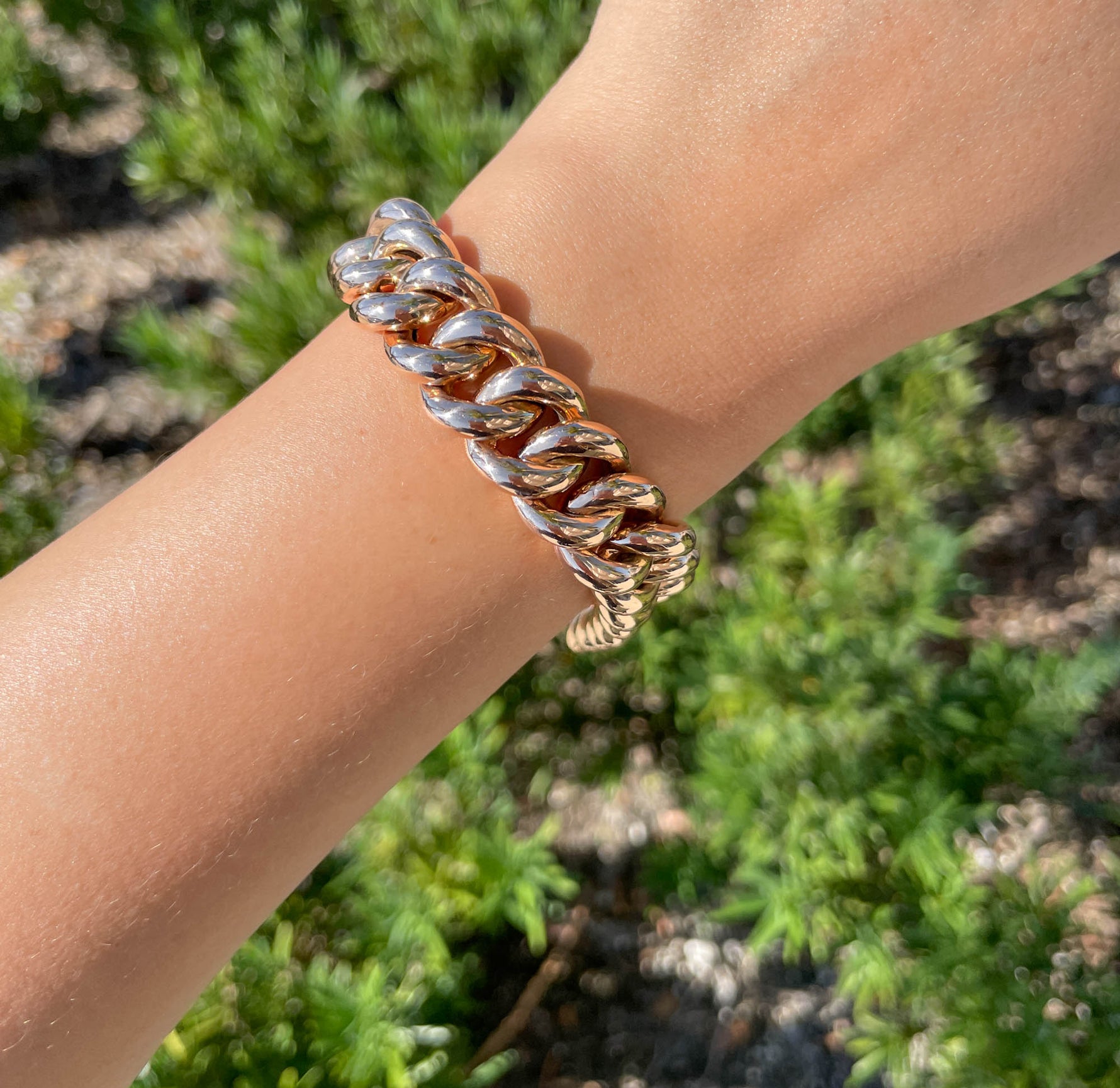 JAY FEDER 18K ROSE GOLD LINK BRACELET