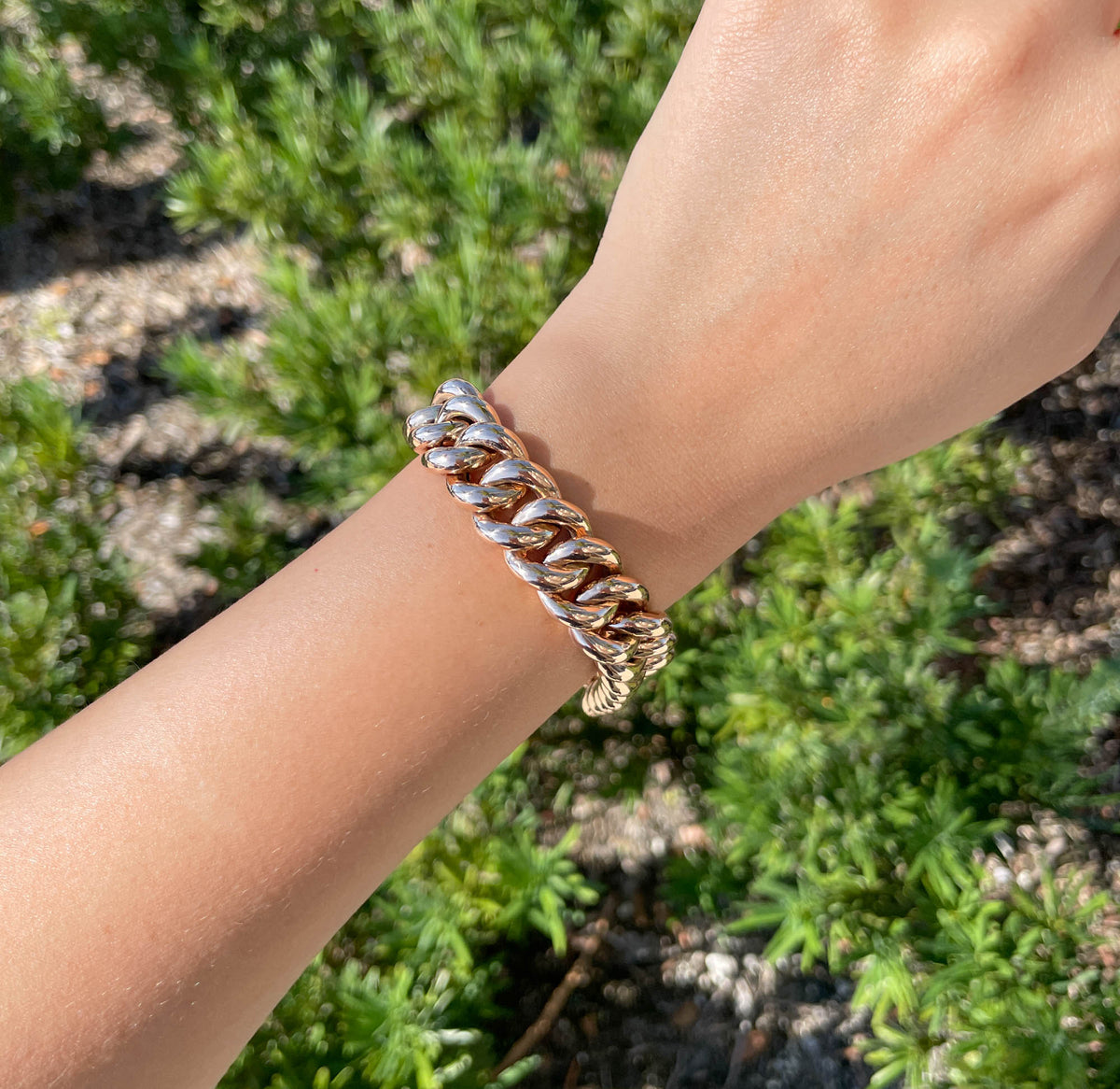 JAY FEDER 18K ROSE GOLD LINK BRACELET