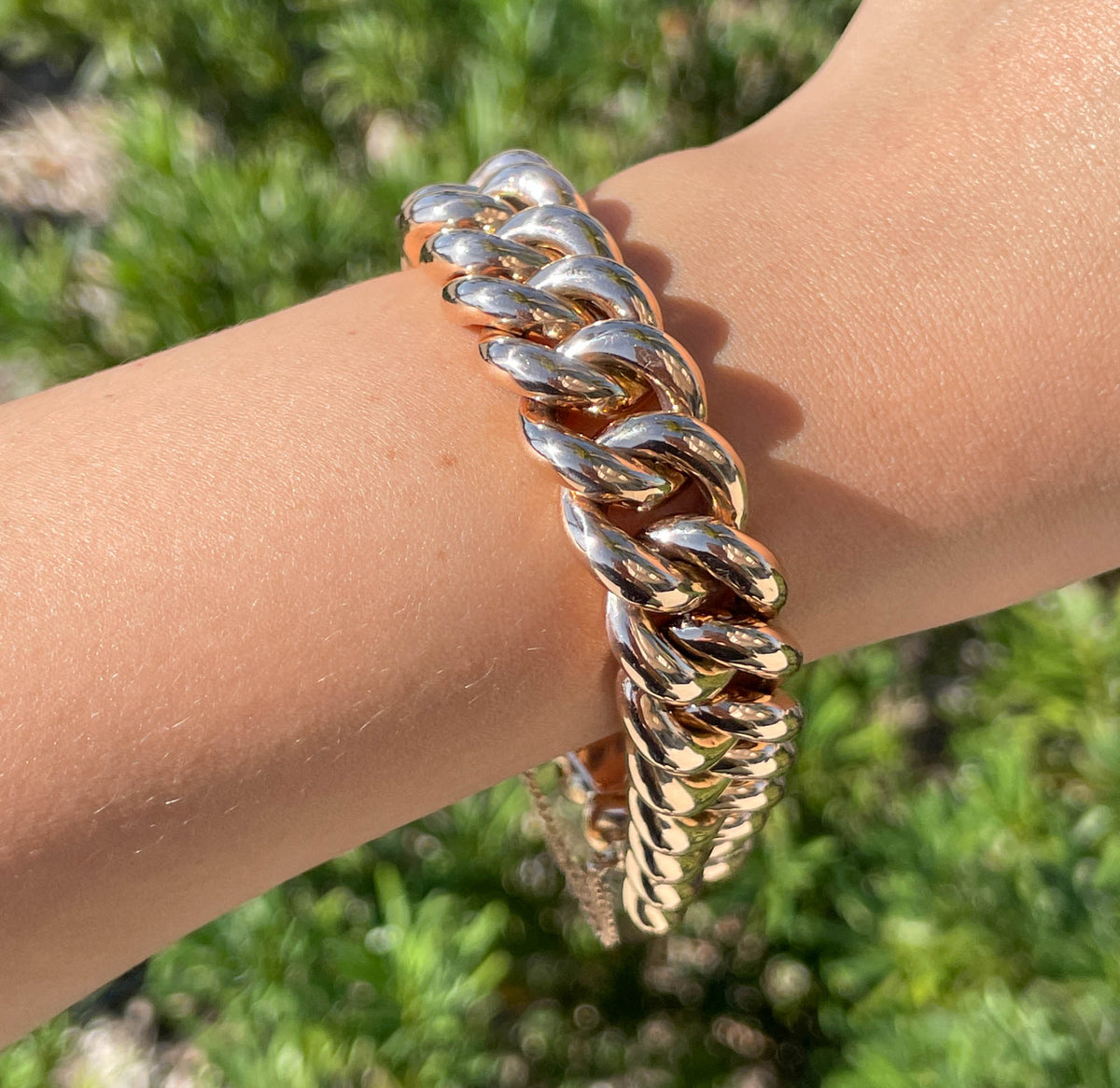 JAY FEDER 18K ROSE GOLD LINK BRACELET