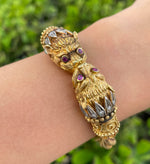 Jay Feder 18K Yellow Gold Sapphire Eyed Lion Bracelet