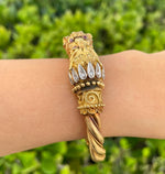 Jay Feder 18K Yellow Gold Sapphire Eyed Lion Bracelet