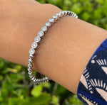 JAY FEDER 14K WHITE GOLD BEZEL SET DIAMOND BRACELET