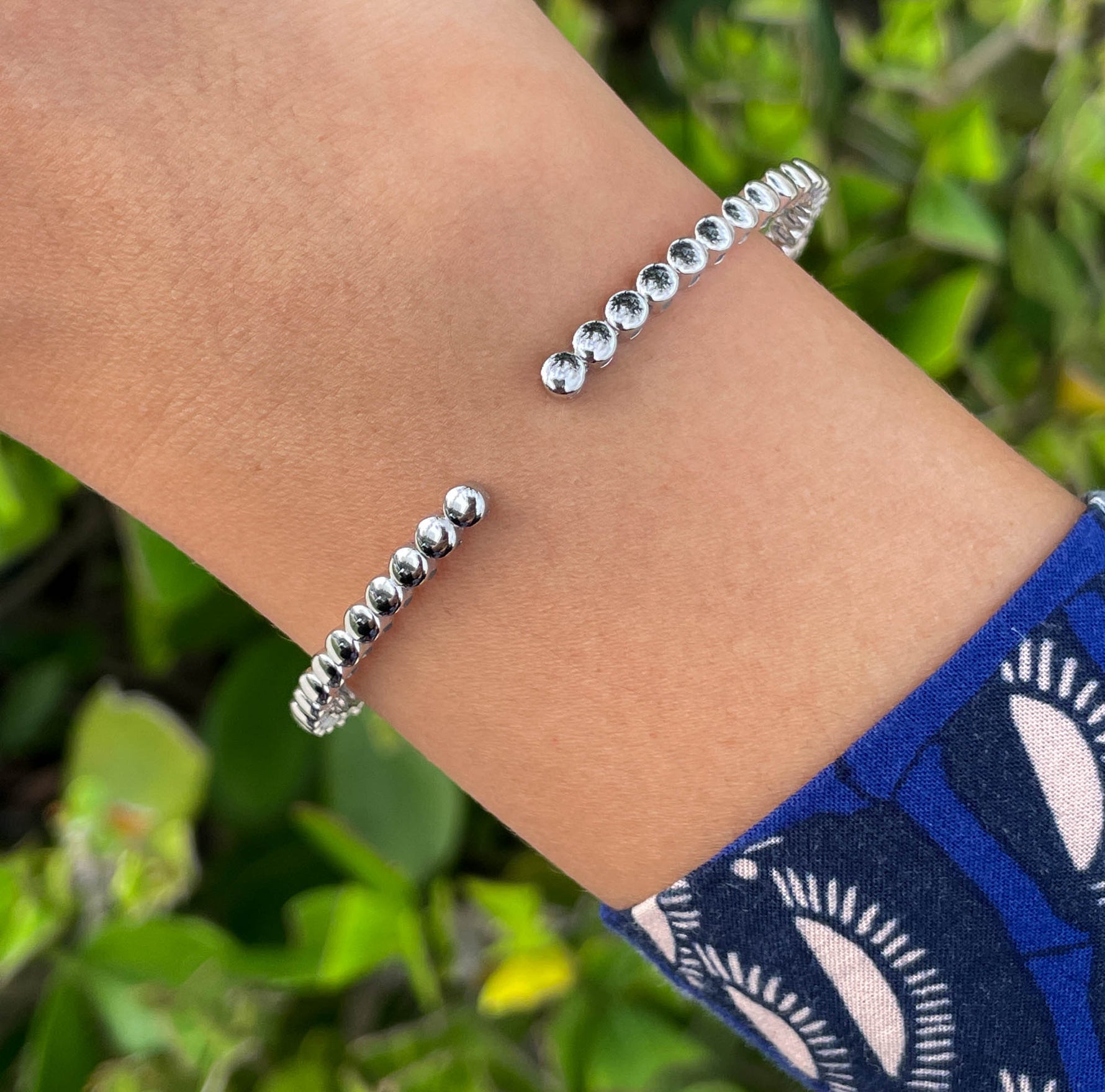 JAY FEDER 14K WHITE GOLD BEZEL SET DIAMOND BRACELET