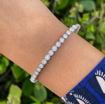 JAY FEDER 14K WHITE GOLD BEZEL SET DIAMOND BRACELET