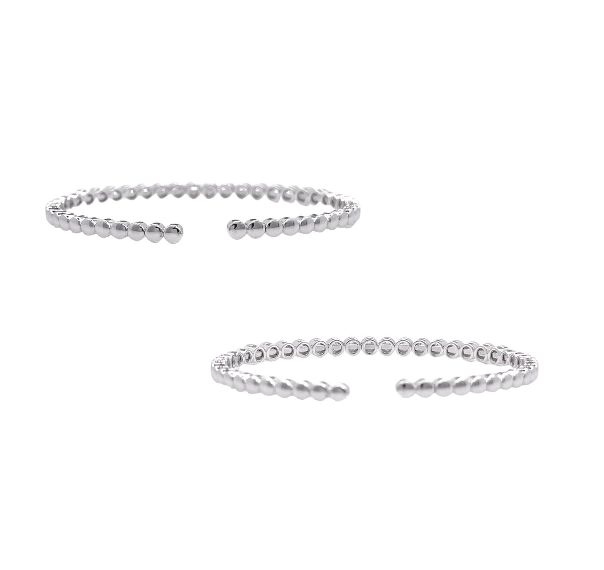 JAY FEDER 14K WHITE GOLD BEZEL SET DIAMOND BRACELET