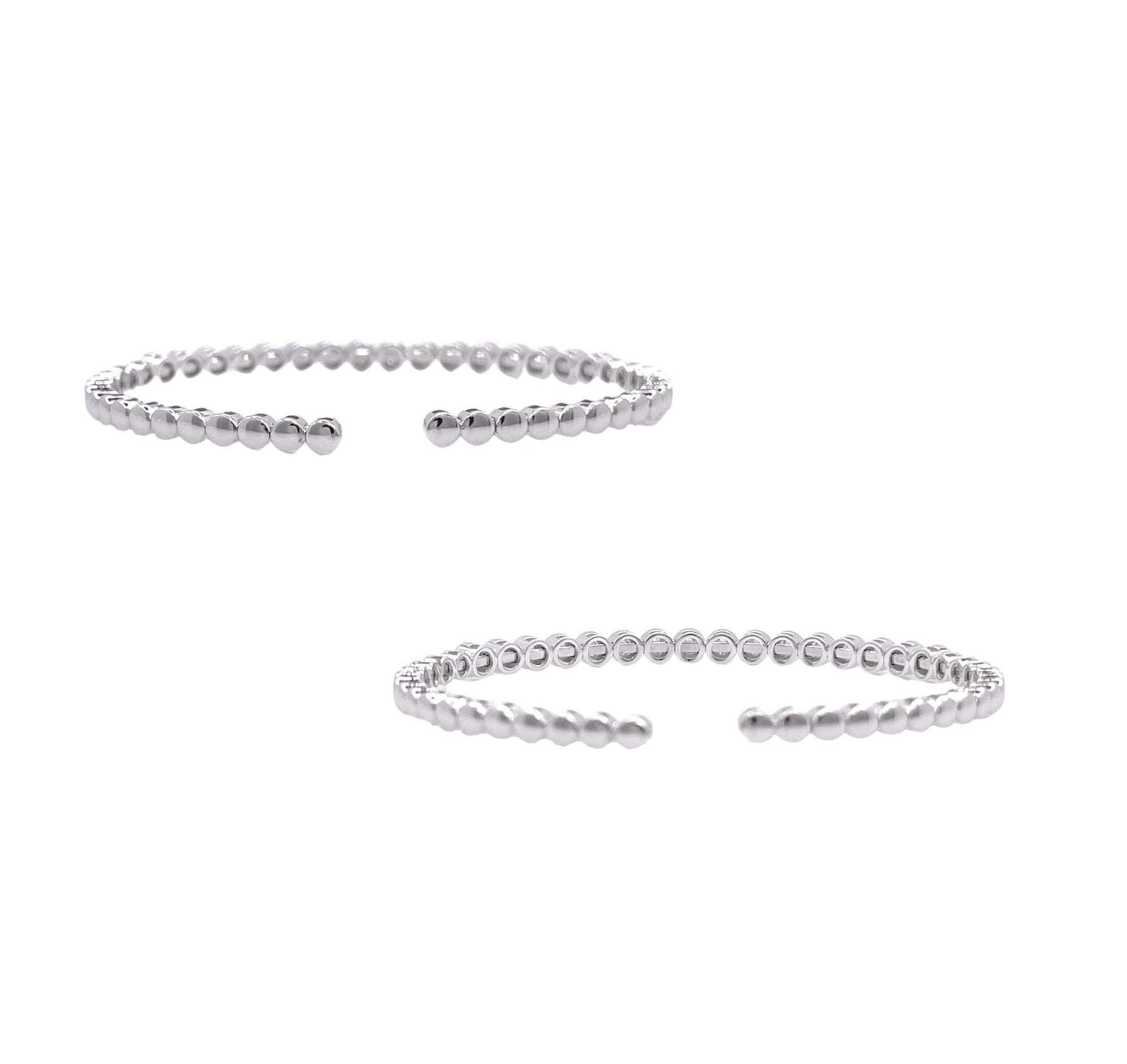 JAY FEDER 14K WHITE GOLD BEZEL SET DIAMOND BRACELET