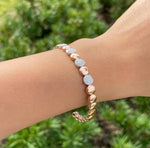 JAY FEDER 14K TWO TONE GOLD DIAMOND CUFF BRACELET