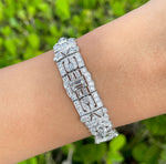 Jay Feder Platinum Art Deco Diamond Bracelet