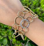 Jay Feder 14 Yellow Gold & White Gold Diamond Circle Link Bracelet