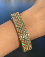 Roule & Co. 18K Yellow Gold Yellow Sapphire Emerald Pixel Dust Bracelet