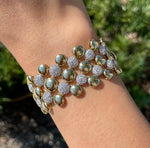 SUTRA 18K TWO TONE GOLD DIAMOND BUBBLE BRACELET