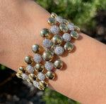 SUTRA 18K TWO TONE GOLD DIAMOND BUBBLE BRACELET