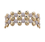 SUTRA 18K TWO TONE GOLD DIAMOND BUBBLE BRACELET