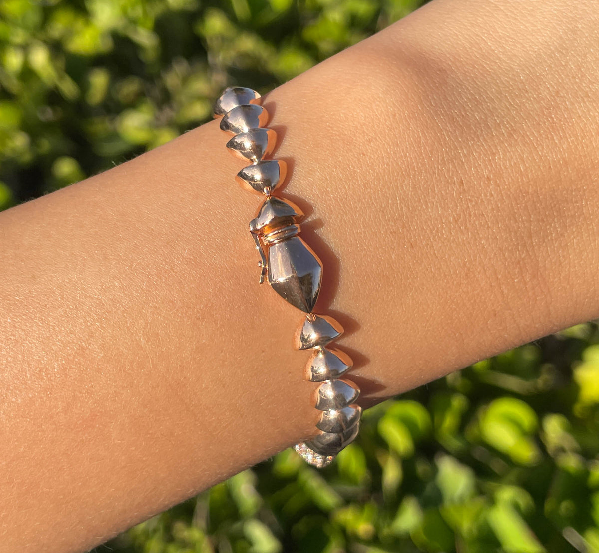 JAY FEDER 18K ROSE GOLD DIAMOND GEOMETRIC BRACELET