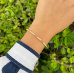 Tal Barkel 18K Yellow Gold Pyramid Diamond Accents Bangle Bracelet