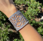 JAY FEDER 18K WHITE GOLD DIAMOND TAPERED CUFF BRACELET