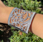 JAY FEDER 18K WHITE GOLD DIAMOND TAPERED CUFF BRACELET