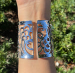 JAY FEDER 18K WHITE GOLD DIAMOND TAPERED CUFF BRACELET