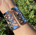 JAY FEDER 18K WHITE GOLD DIAMOND TAPERED CUFF BRACELET