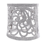 JAY FEDER 18K WHITE GOLD DIAMOND TAPERED CUFF BRACELET