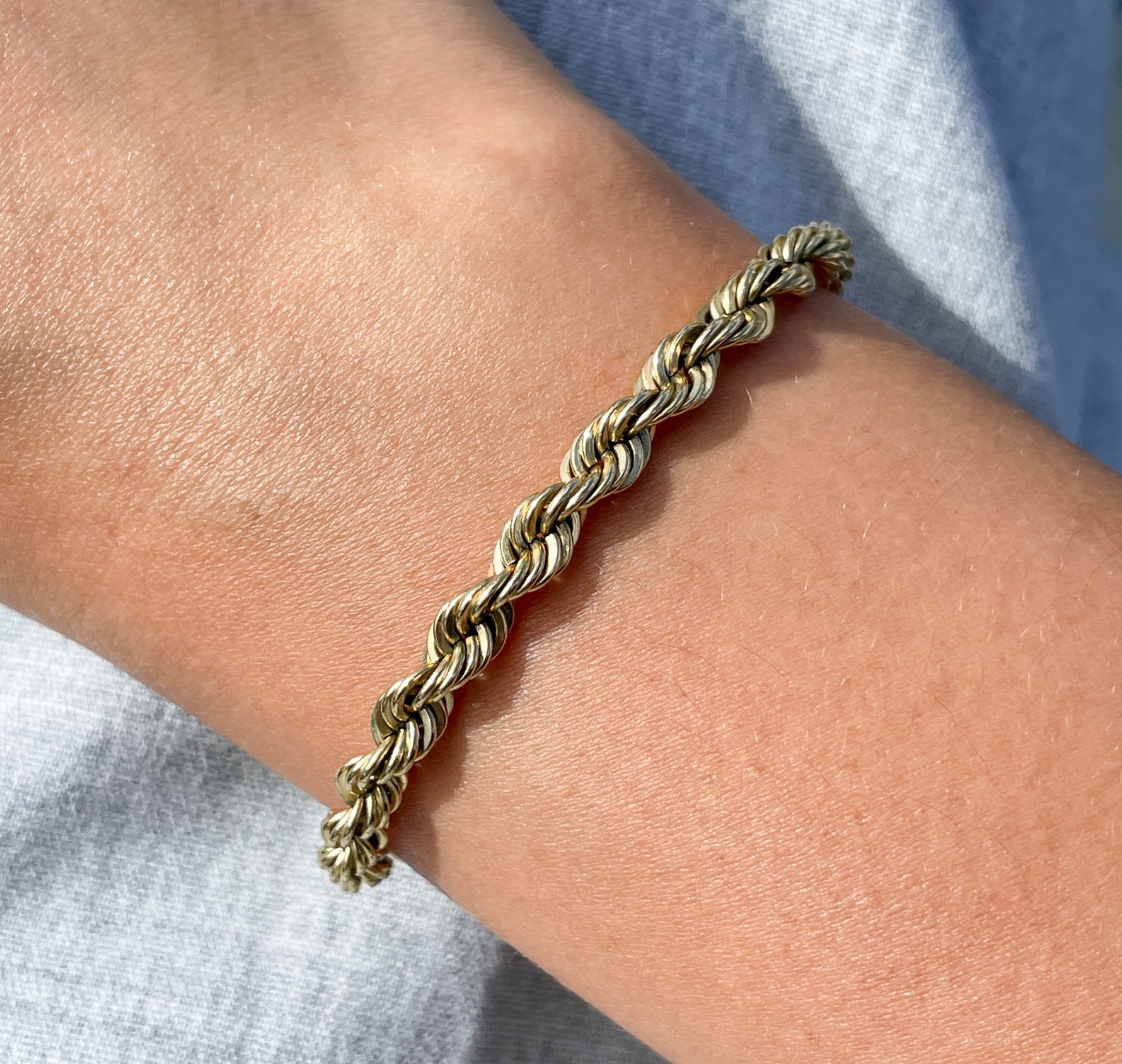 JAY FEDER 14K YELLOW GOLD ROPE CHAIN BRACELET