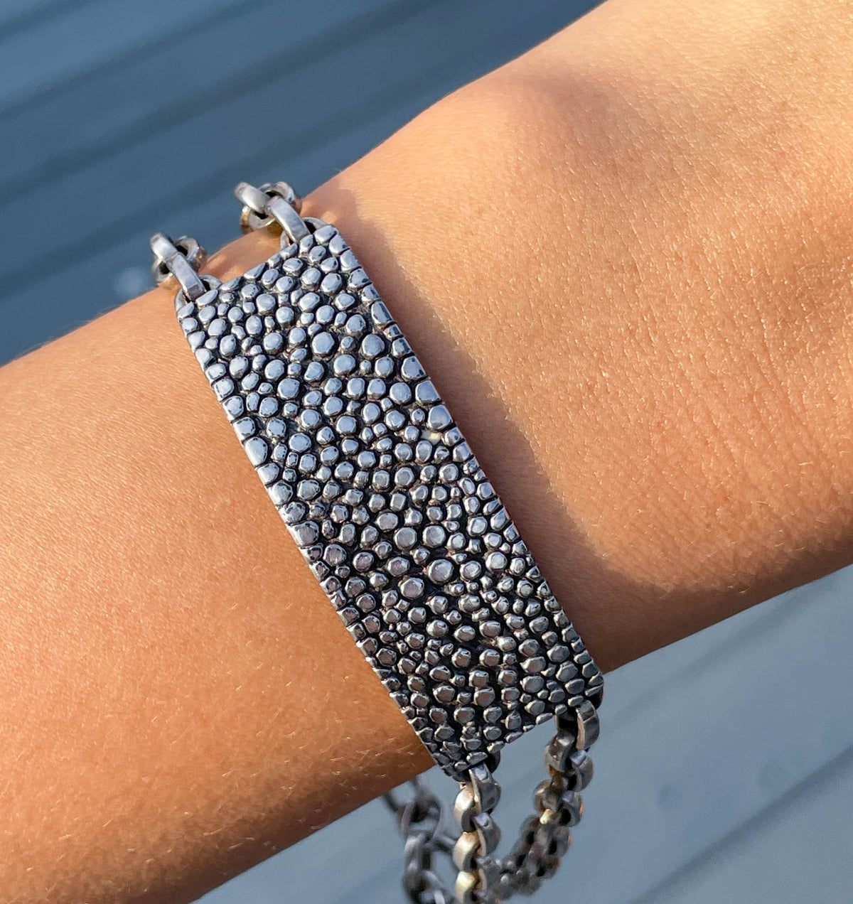 Jay Feder Sterling Silver Gents Zina Double Chain Bracelet