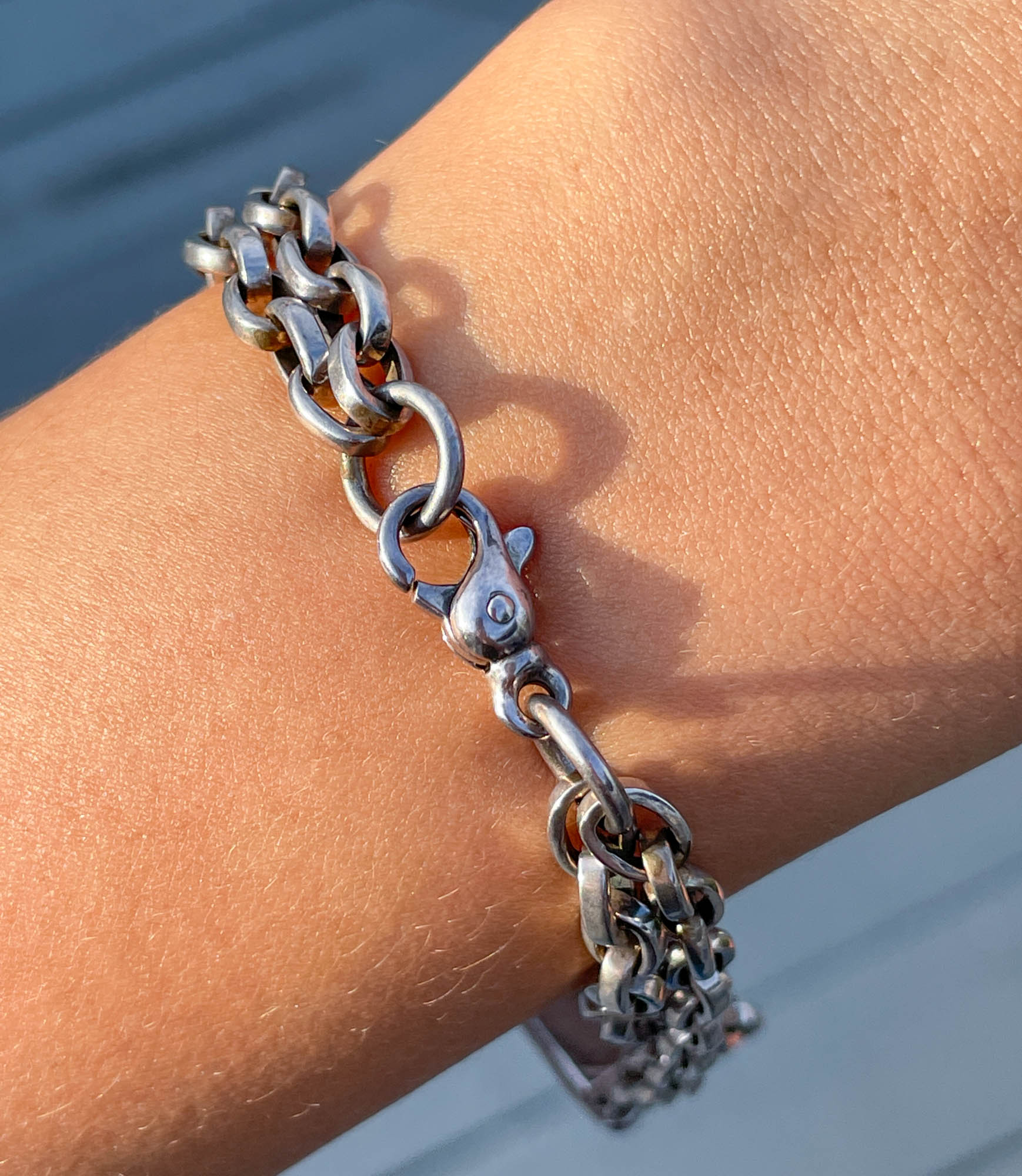 Jay Feder Sterling Silver Gents Zina Double Chain Bracelet