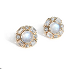 Anzie 14K Yellow gold Moonstone Topaz Art-Deco studs