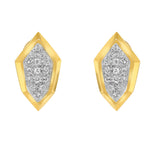 Jay Feder 14K Yellow Gold Diamond Geometric Earrings