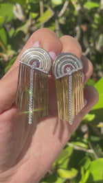 Jay Feder 18k Two Tone Gold Diamond Samba Drop Dangle Earrings