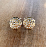 JAY FEDER 14K YELLOW GOLD DIAMOND BEZEL SET CUFFLINKS