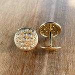 JAY FEDER 14K YELLOW GOLD DIAMOND BEZEL SET CUFFLINKS