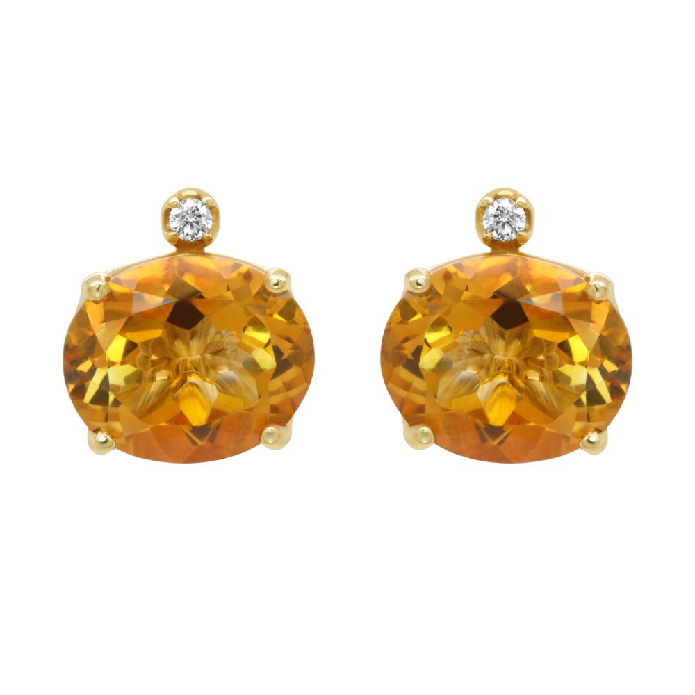 Jay Feder 18K Yellow gold diamond  CIT Stud Earrings