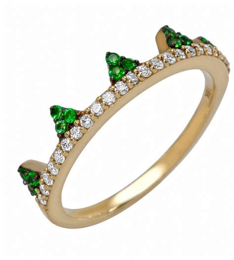 Khai Khai 18k Yellow Gold Tsavorite Diamond Jaws Band Ring
