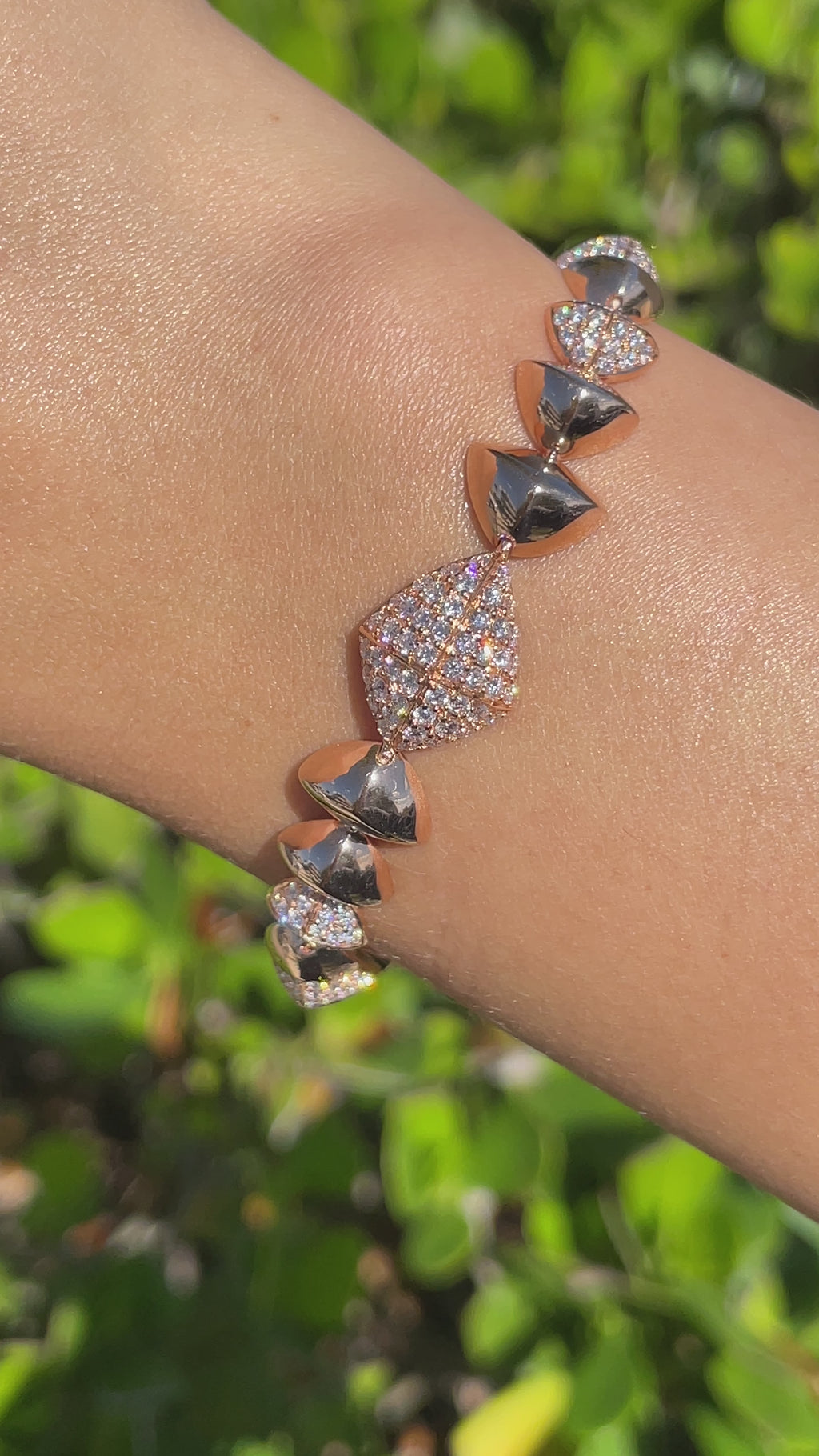 SOFRAGEM 18K ROSE GOLD DIAMOND GEOMETRIC BRACELET