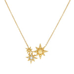 Anzie 14K Yellow Gold Triple Starburst Pendant - Jay Feder Jewelers