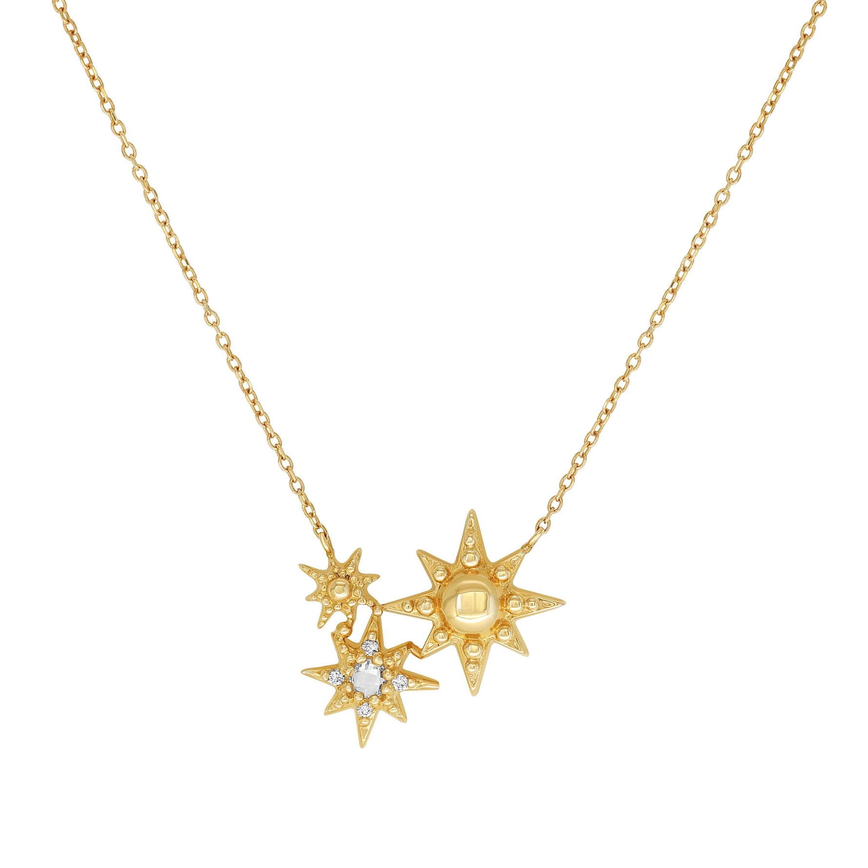 Anzie 14K Yellow Gold Triple Starburst Pendant - Jay Feder Jewelers