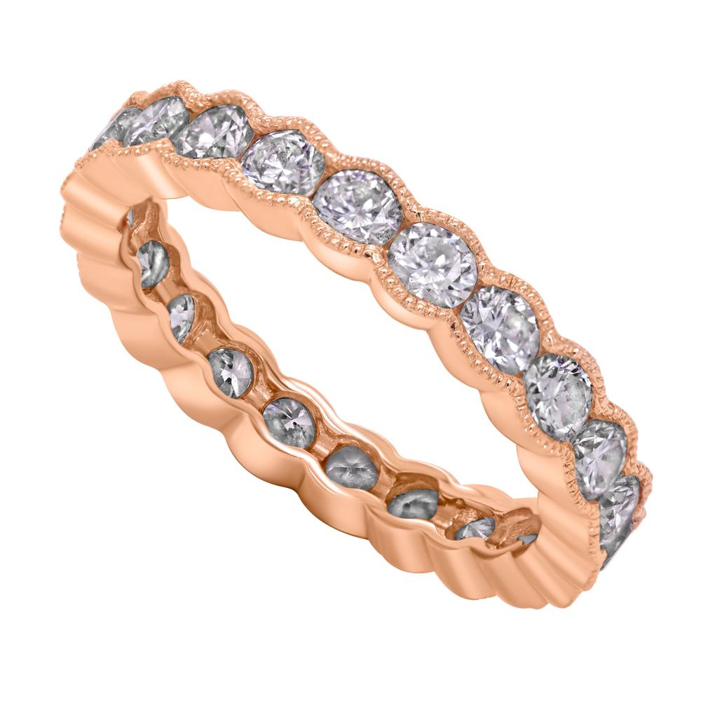 Jay feder 18K Rose gold scalloped eternity band