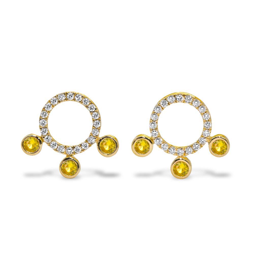 Khai Khai 18k yellow gold diamond Crown Earrings