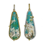 Laura Medine 18k Yellow Gold Diamond Turquoise Teardrop Earrings