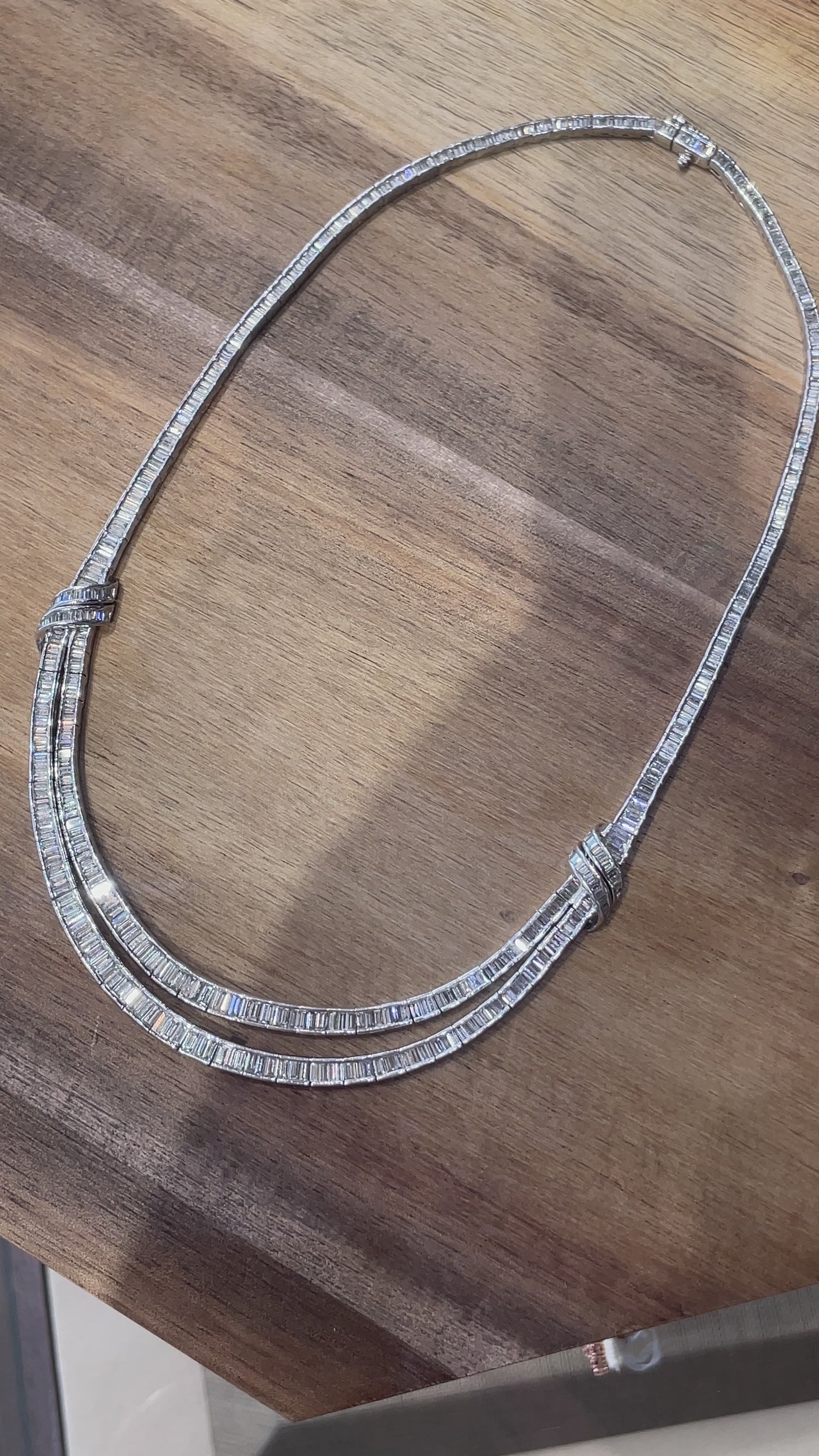 Jay Feder Platinum Diamond Collar Necklace