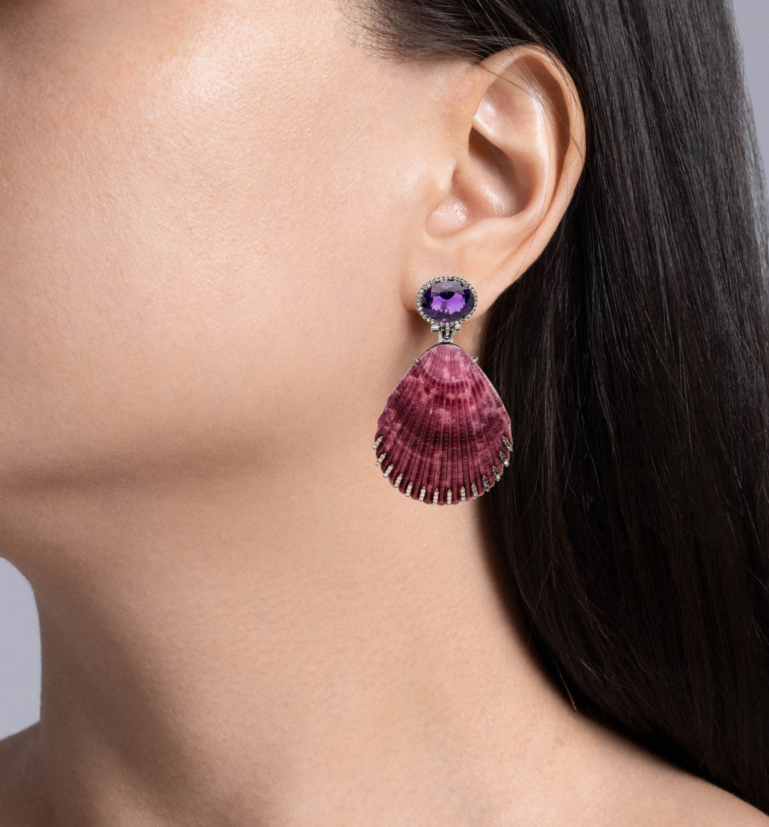 石膏像 GESCHWIND Silvia Furmanovich 18K White Gold Amethyst Diamond Shell