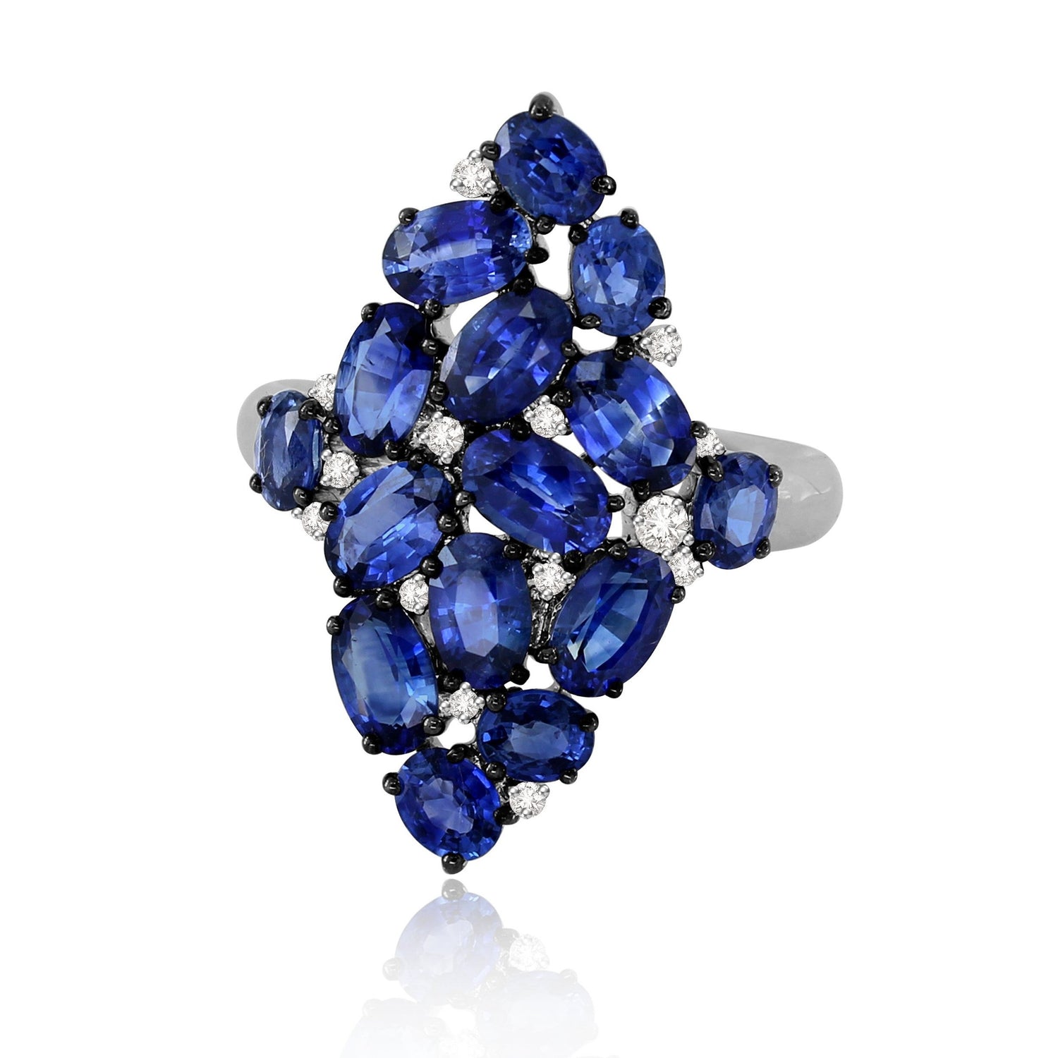 Sutra 18K White Gold Mosaic Collection sapphire ring