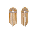 Jay Feder 18k Two Tone Gold Diamond Samba Drop Dangle Earrings
