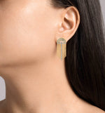 Jay Feder 18k Two Tone Gold Diamond Samba Drop Dangle Earrings