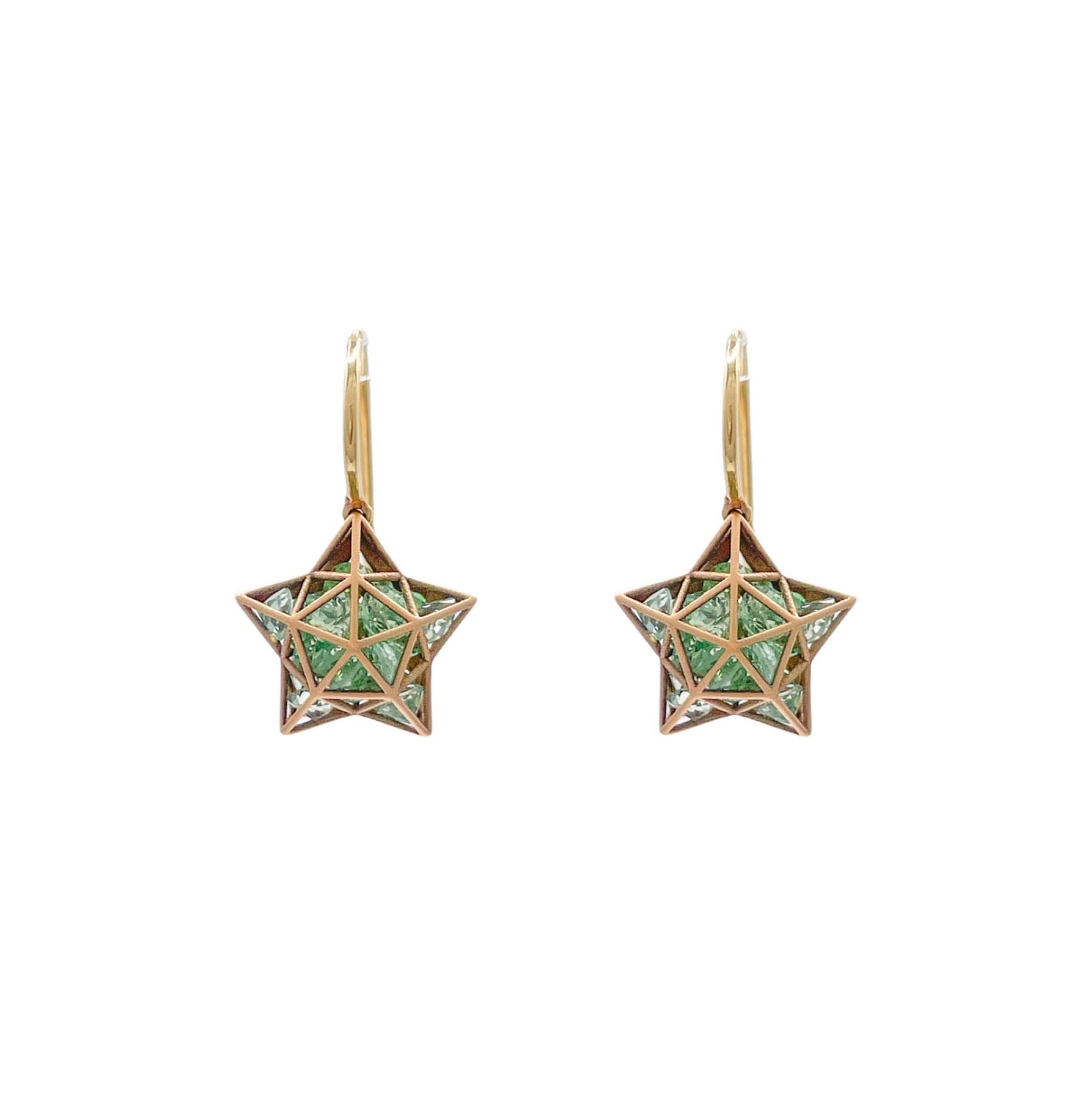 Roule & Co. 18K Yellow Gold Mint Tsavorite Roulette Star Earring