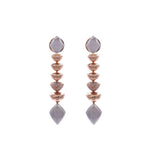 SOFRAGEM 18K ROSE GOLD MOONSTONE DIAMOND GEOMETRIC DROP EARRINGS