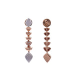 SOFRAGEM 18K ROSE GOLD MOONSTONE DIAMOND GEOMETRIC DROP EARRINGS