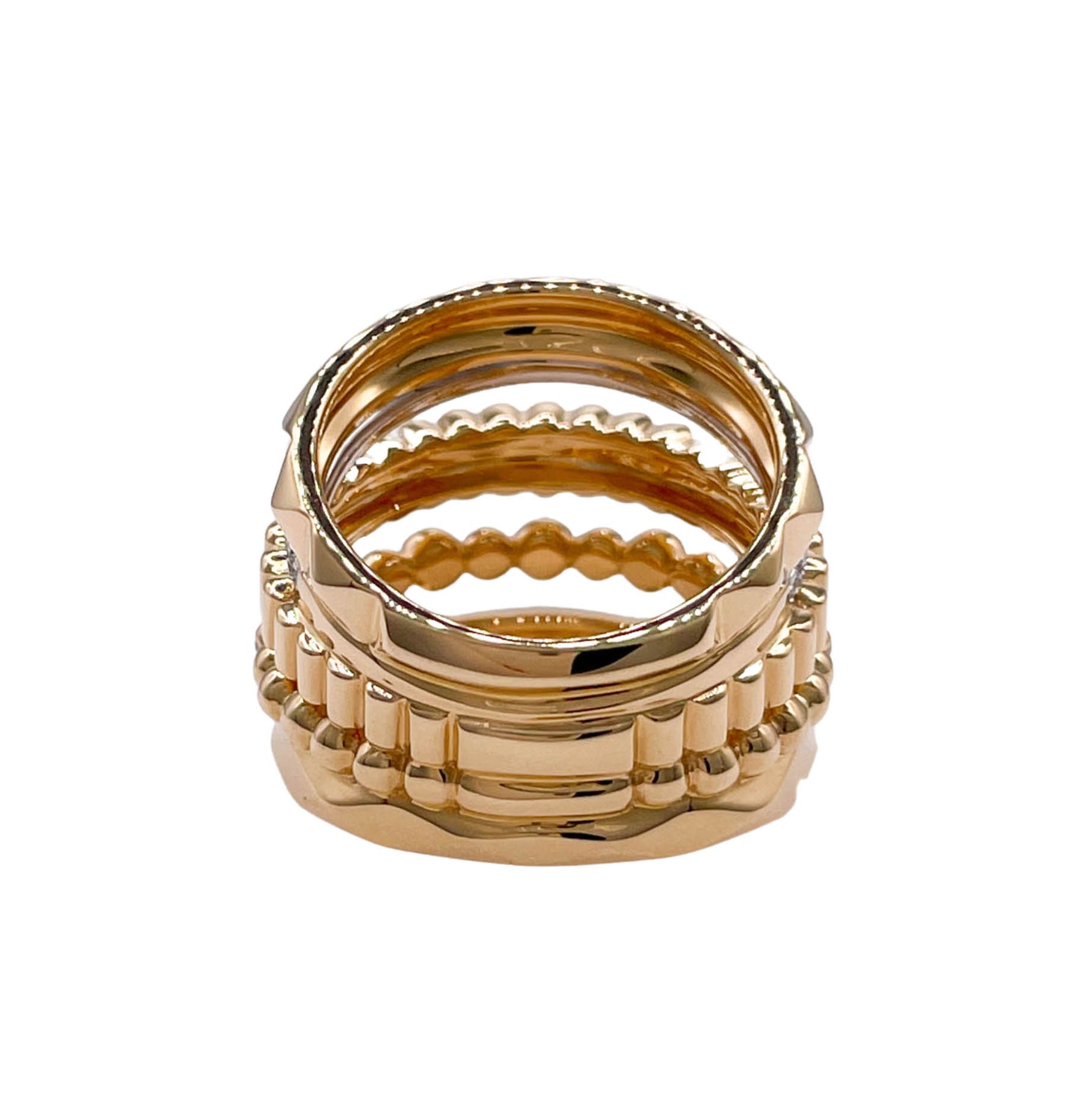 JAY FEDER 18K YELLOW GOLD DIAMOND 5 ROW BAND RING