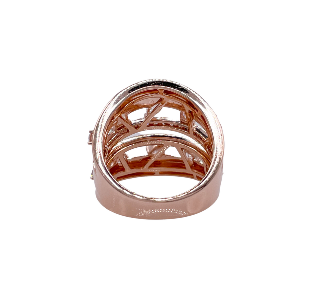 JAY FEDER 14K ROSE GOLD DIAMOND BAND RING